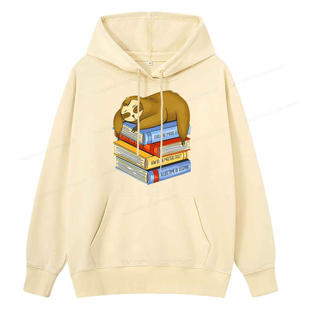 Pagewings Sloth And Book Unise Classic Hoodie