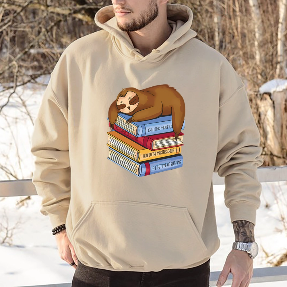 Pagewings Sloth And Book Unise Classic Hoodie