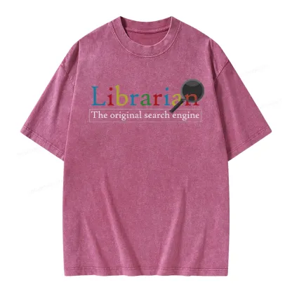 Pagewings The Original Search Engine Librarian Unisex Washed T-shirt