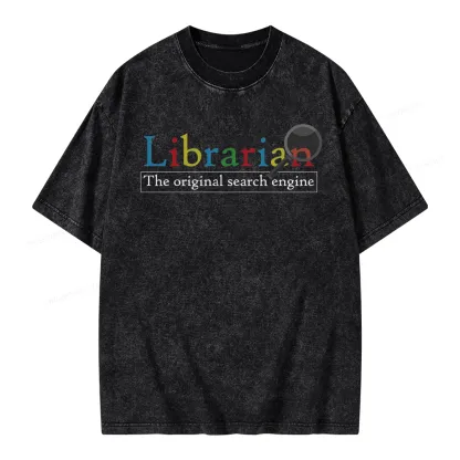 Pagewings The Original Search Engine Librarian Unisex Washed T-shirt