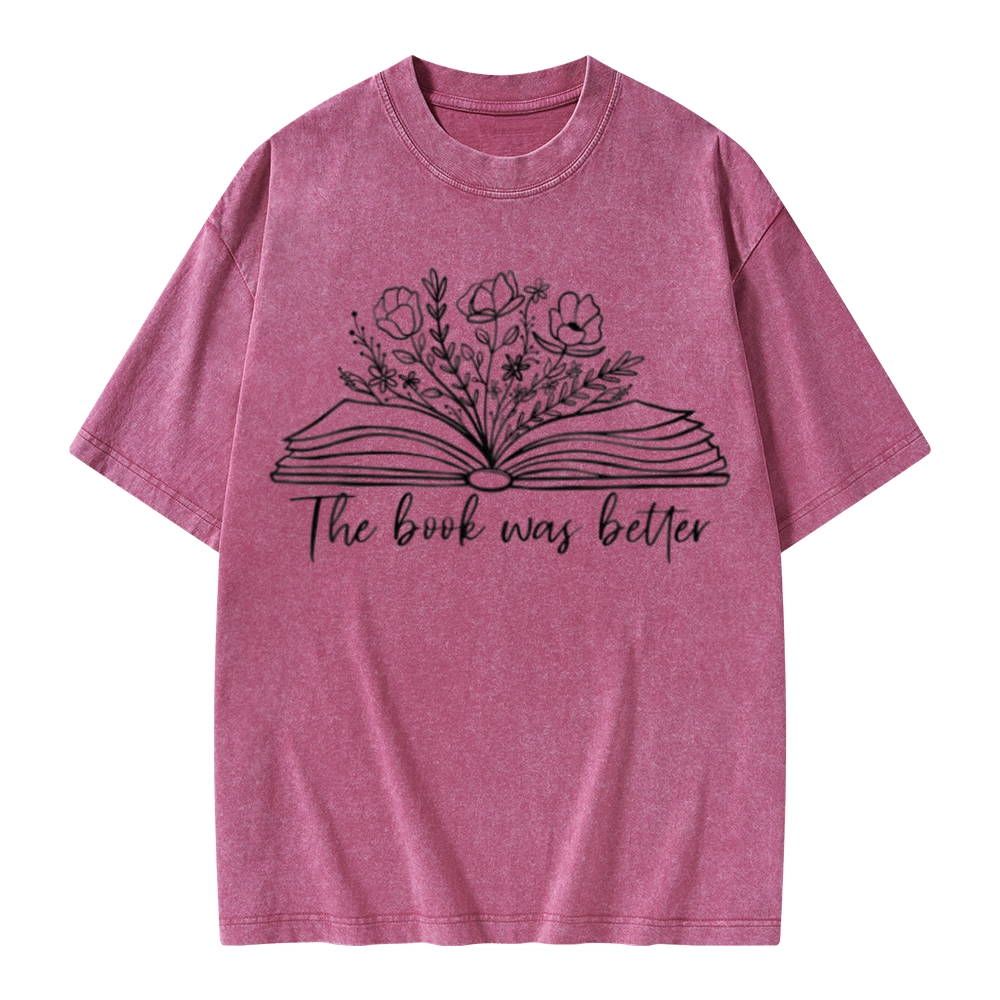 Pagewings Floral The Book Was Better Unisex Washed T-shirt