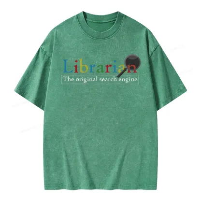 Pagewings The Original Search Engine Librarian Unisex Washed T-shirt