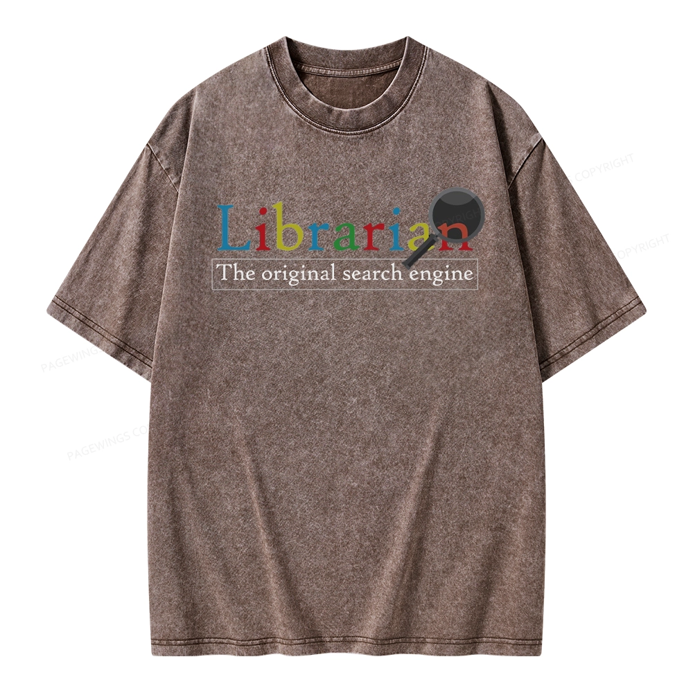 Pagewings The Original Search Engine Librarian Unisex Washed T-shirt