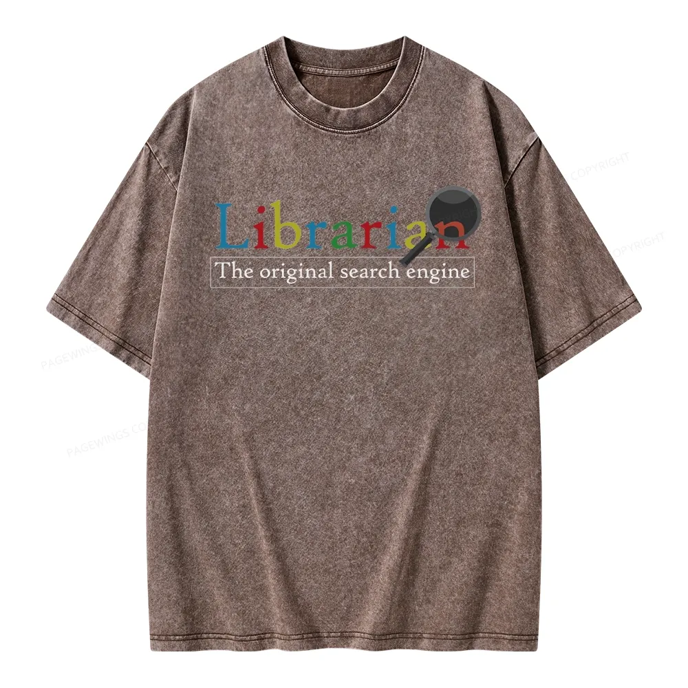 Pagewings The Original Search Engine Librarian Unisex Washed T-shirt