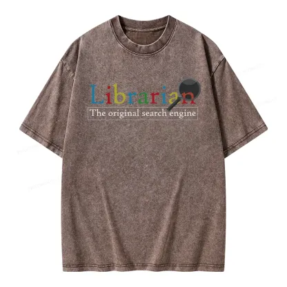 Pagewings The Original Search Engine Librarian Unisex Washed T-shirt