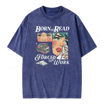 Pagewings Born To Read Bookish Unisex Washed T-shirt