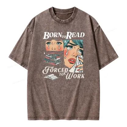 Pagewings Born To Read Bookish Unisex Washed T-shirt