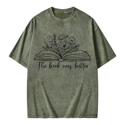 Pagewings Floral The Book Was Better Unisex Washed T-shirt