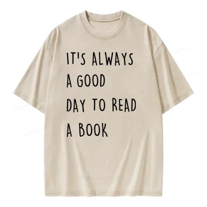 Pagewings It's Always A Good Day To Read A Book Unisex Washed T-shirt