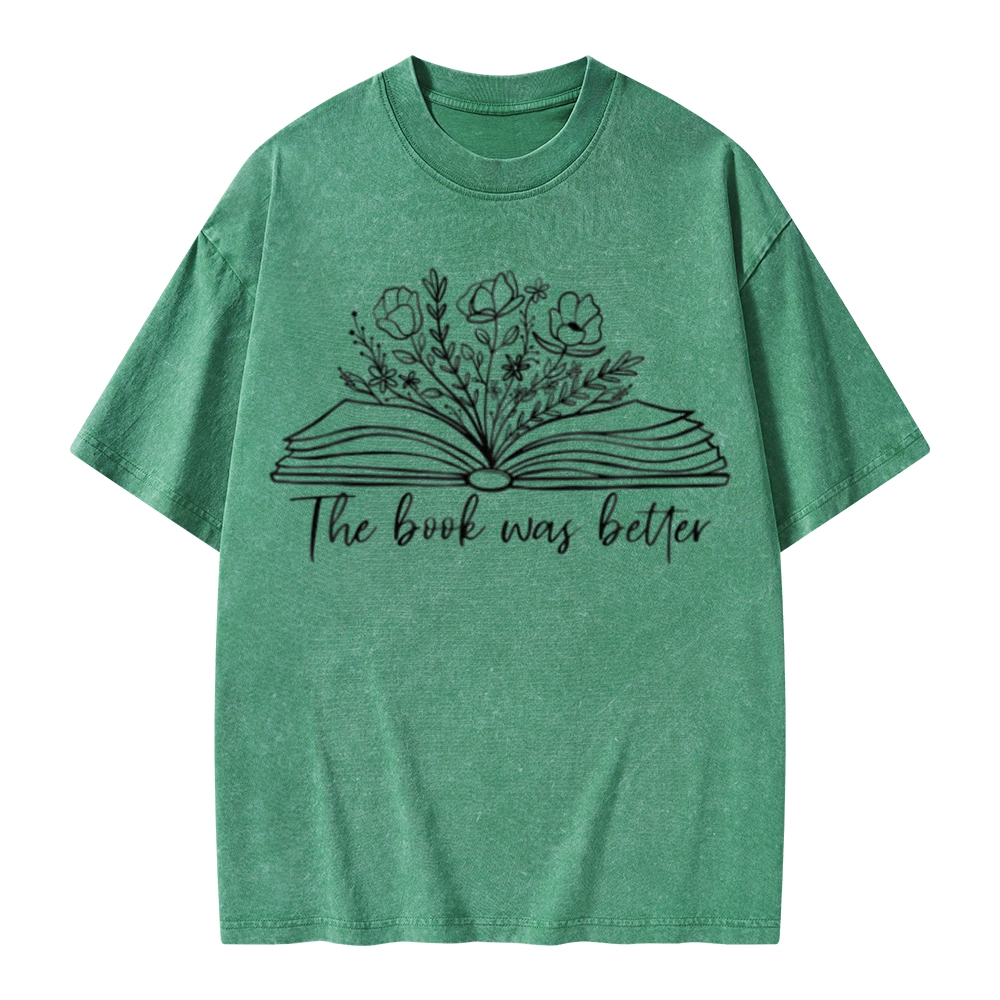 Pagewings Floral The Book Was Better Unisex Washed T-shirt