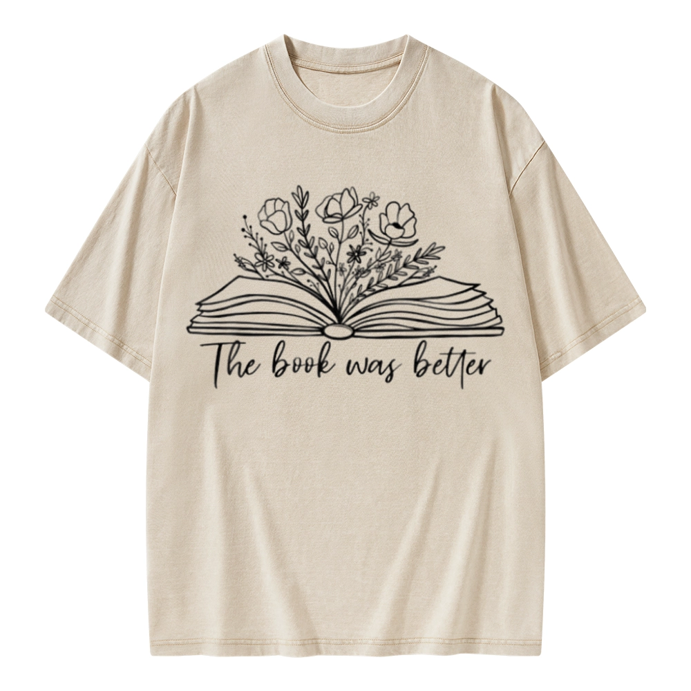 Pagewings Floral The Book Was Better Unisex Washed T-shirt