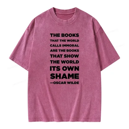 Pagewings Immoral Books Show The World Its Shame Unisex Washed T-shirt