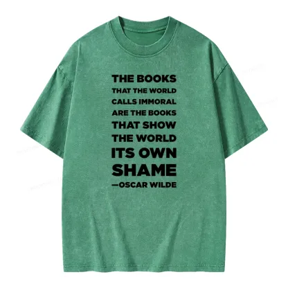 Pagewings Immoral Books Show The World Its Shame Unisex Washed T-shirt
