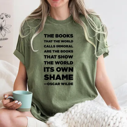 Pagewings Immoral Books Show The World Its Shame Unisex Washed T-shirt