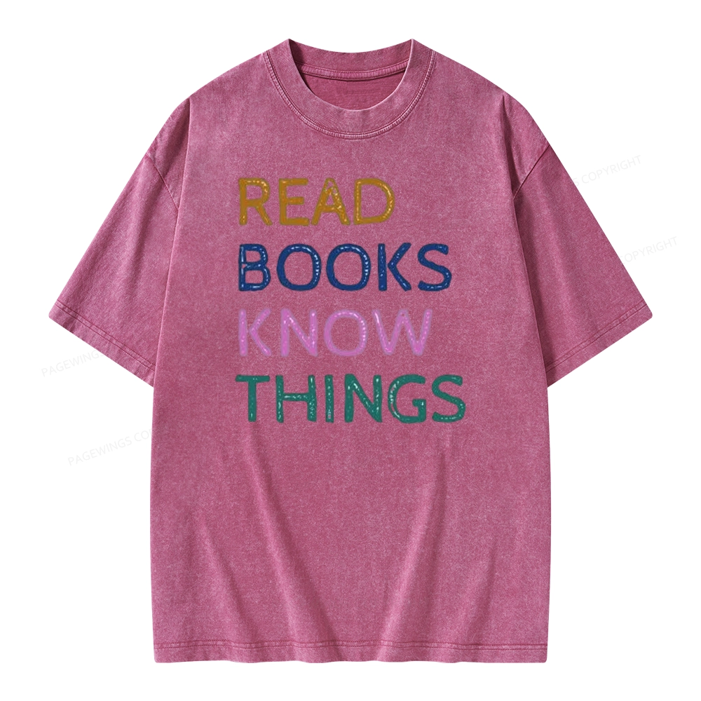 Pagewings Read Books And Know Things Unisex Washed T-shirt
