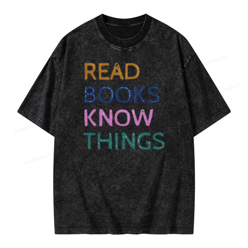 Pagewings Read Books And Know Things Unisex Washed T-shirt