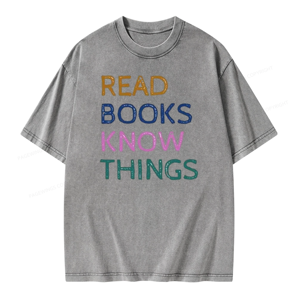 Pagewings Read Books And Know Things Unisex Washed T-shirt