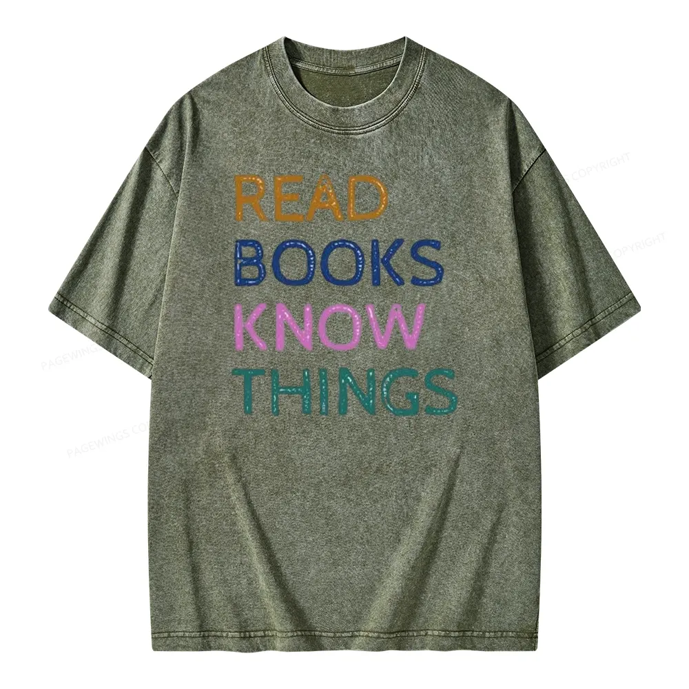 Pagewings Read Books And Know Things Unisex Washed T-shirt