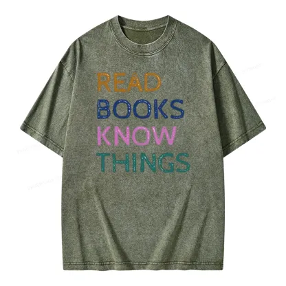 Pagewings Read Books And Know Things Unisex Washed T-shirt