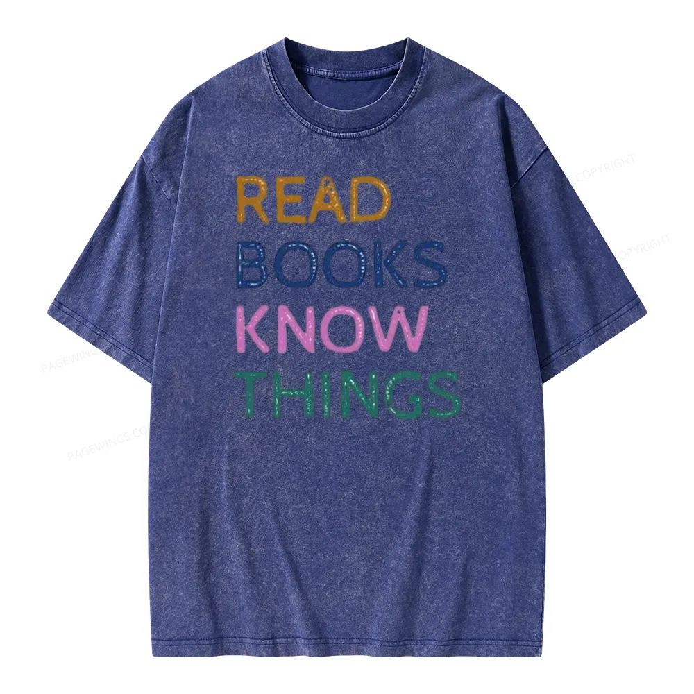 Pagewings Read Books And Know Things Unisex Washed T-shirt