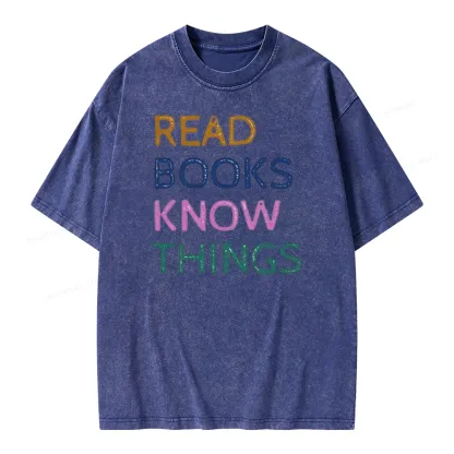 Pagewings Read Books And Know Things Unisex Washed T-shirt