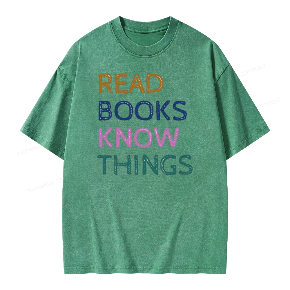 Pagewings Read Books And Know Things Unisex Washed T-shirt