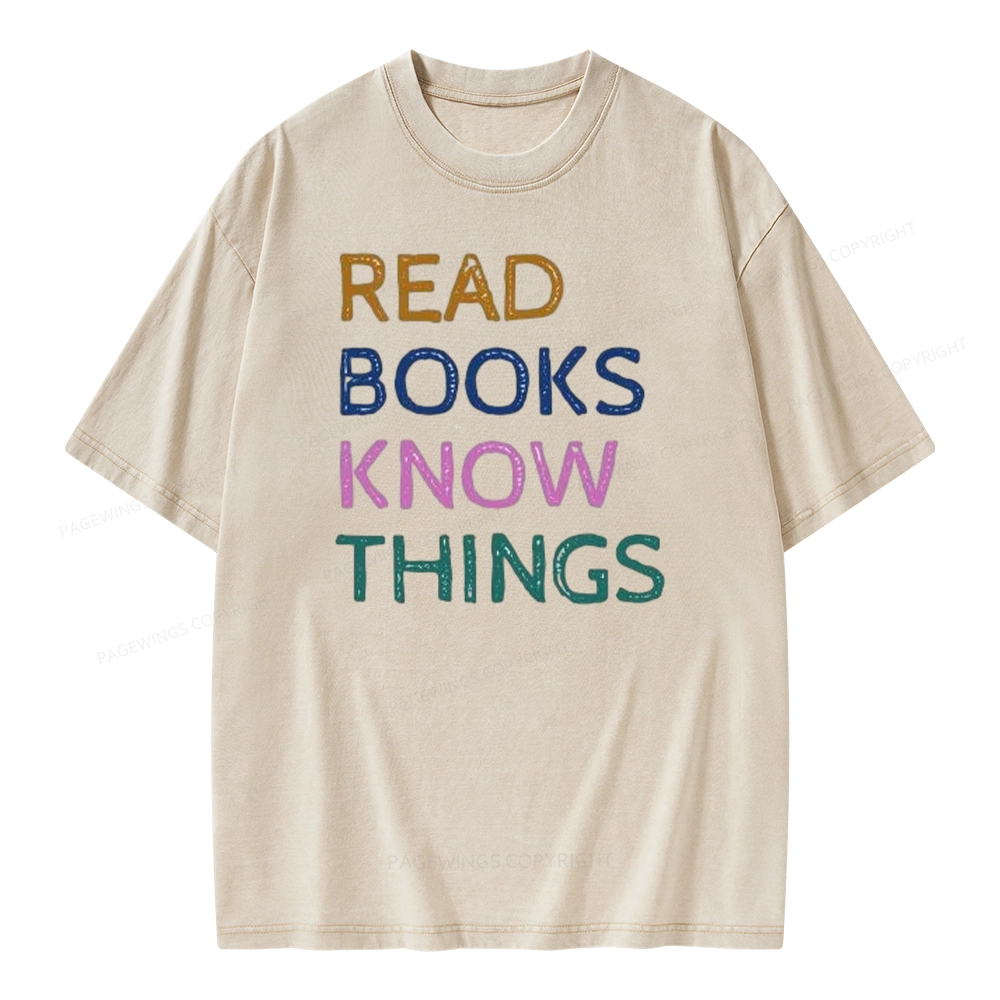 Pagewings Read Books And Know Things Unisex Washed T-shirt