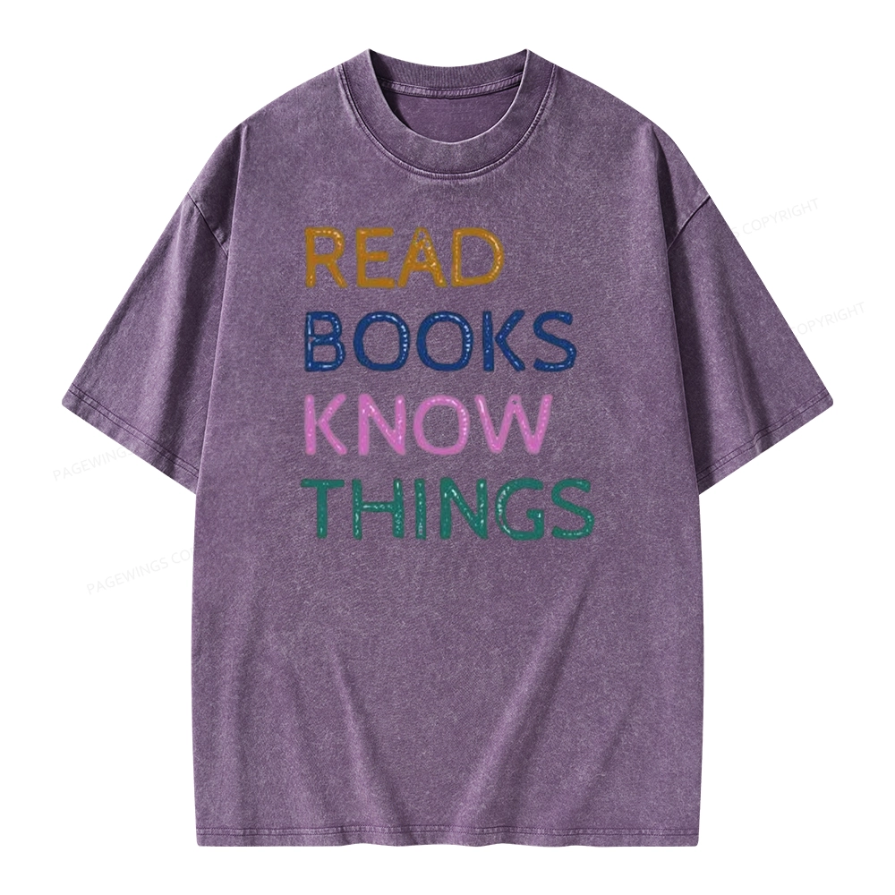 Pagewings Read Books And Know Things Unisex Washed T-shirt