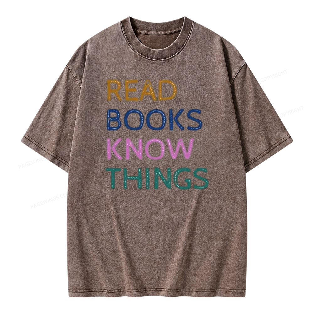 Pagewings Read Books And Know Things Unisex Washed T-shirt
