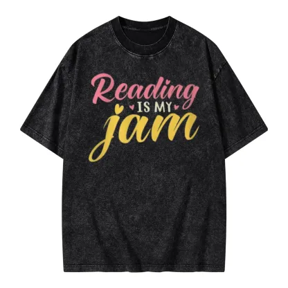Pagewings Reading is My Jam Unisex Washed T-shirt