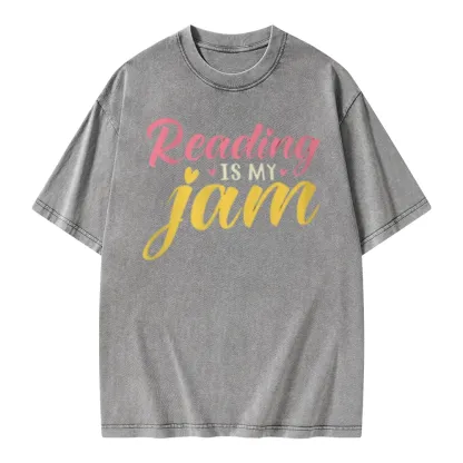Pagewings Reading is My Jam Unisex Washed T-shirt