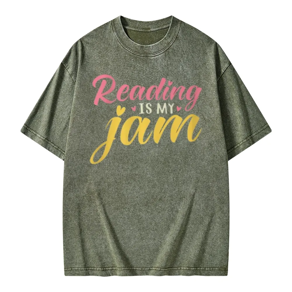Pagewings Reading is My Jam Unisex Washed T-shirt