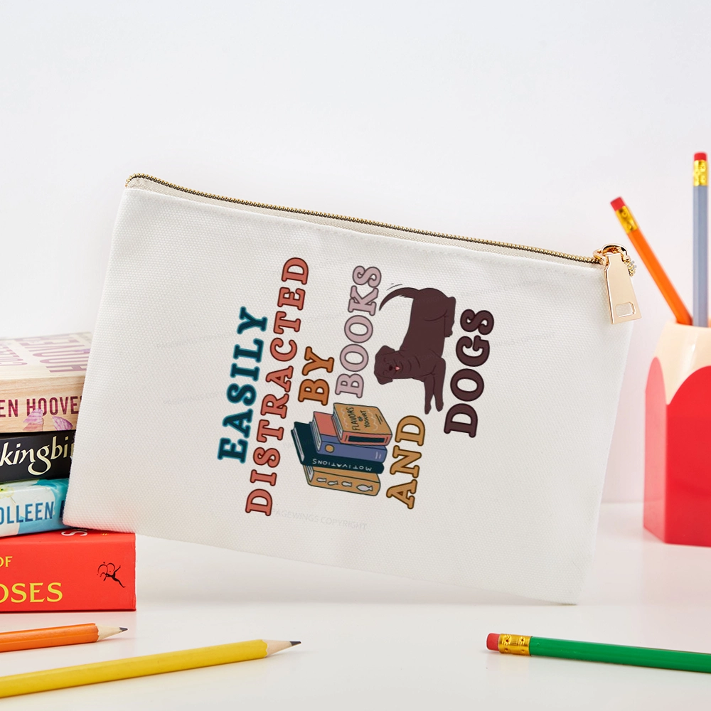 Pagewings Easily Distracted By Books And Labrador Pouch