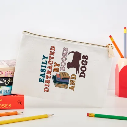 Pagewings Easily Distracted By Books And Labrador Pouch