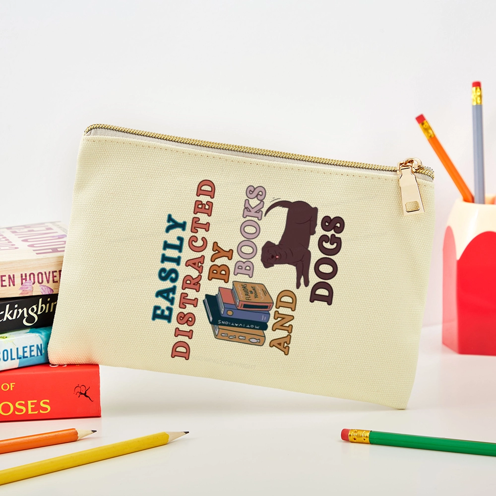 Pagewings Easily Distracted By Books And Labrador Pouch