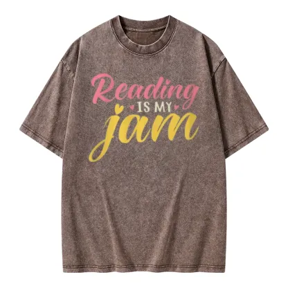 Pagewings Reading is My Jam Unisex Washed T-shirt