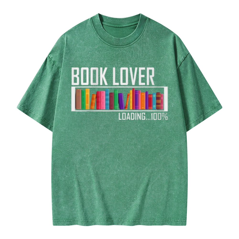 Pagewings Loading Book Lover 100% Unisex Washed T-shirt