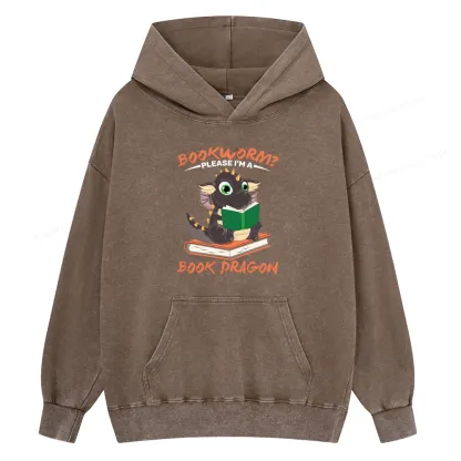 Pagewings Book Dragon Unisex  Washed Hoodie