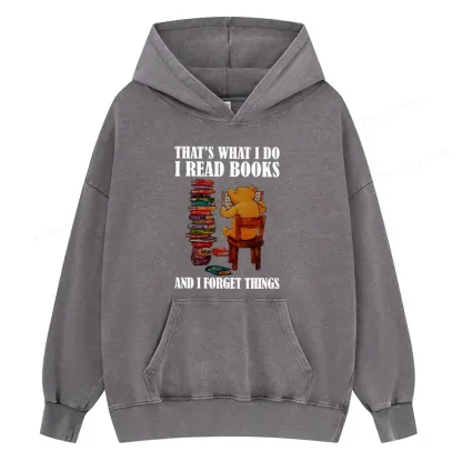 Pagewings That's What I Do I Read Books Unisex Washed Hoodie