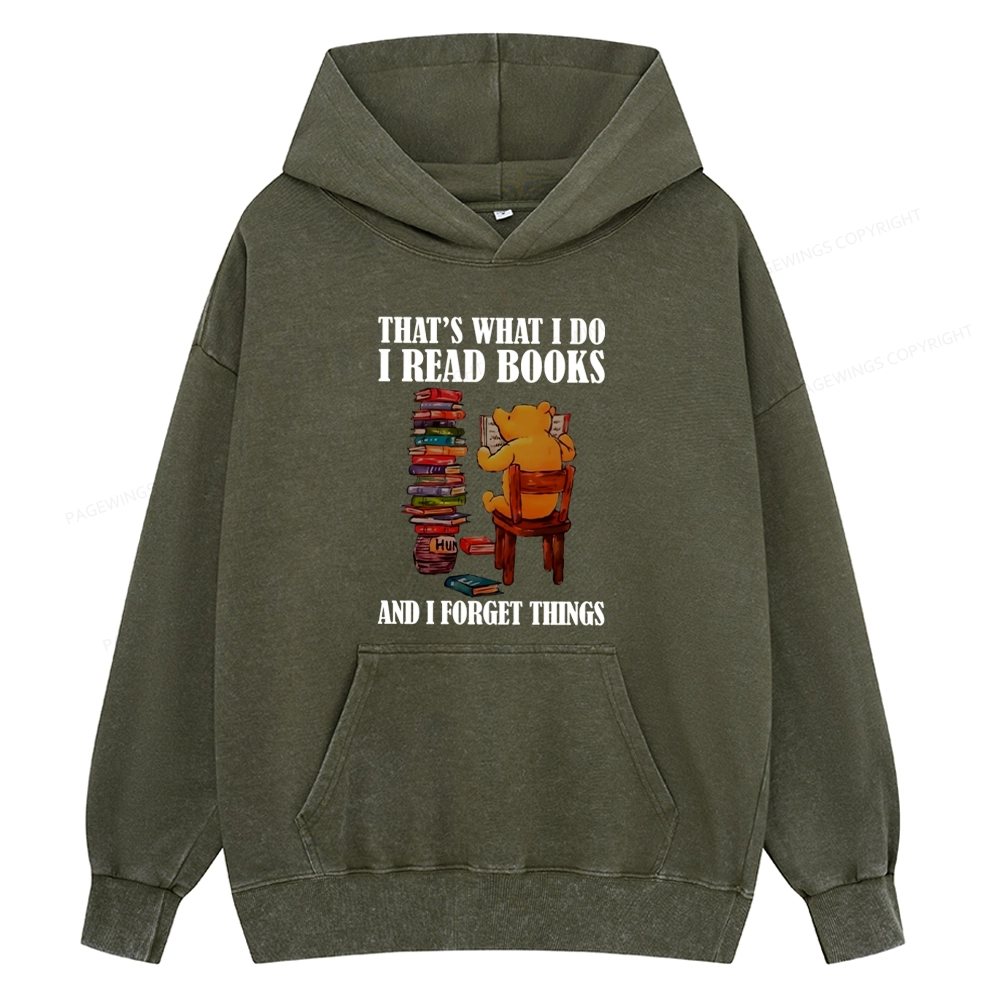Pagewings That's What I Do I Read Books Unisex Washed Hoodie