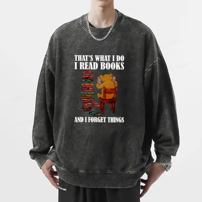 Pagewings That's What I Do I Read Books Unisex Washed Sweatshirt