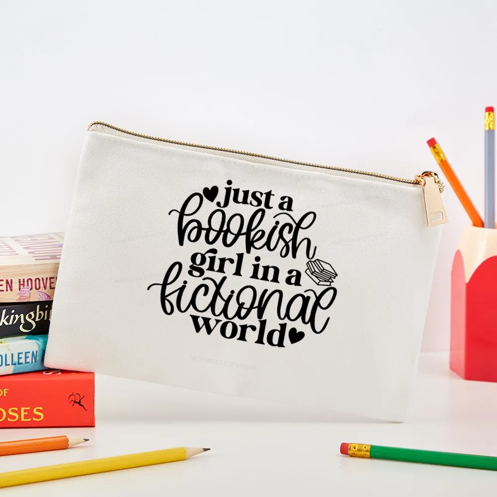 Pagewings Just A Bookish Girl In A Fictional World Pouch