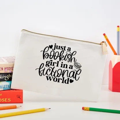 Pagewings Just A Bookish Girl In A Fictional World Pouch