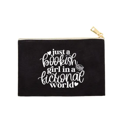 Pagewings Just A Bookish Girl In A Fictional World Pouch