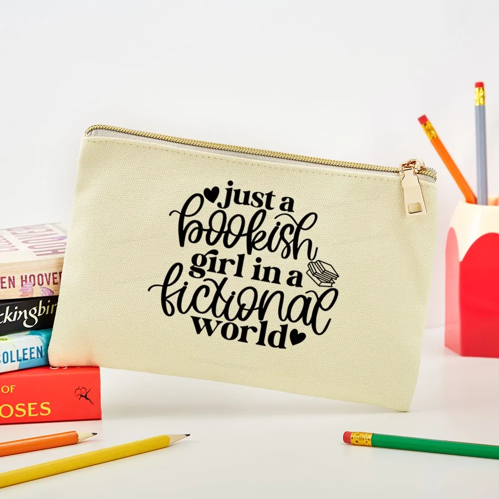 Pagewings Just A Bookish Girl In A Fictional World Pouch