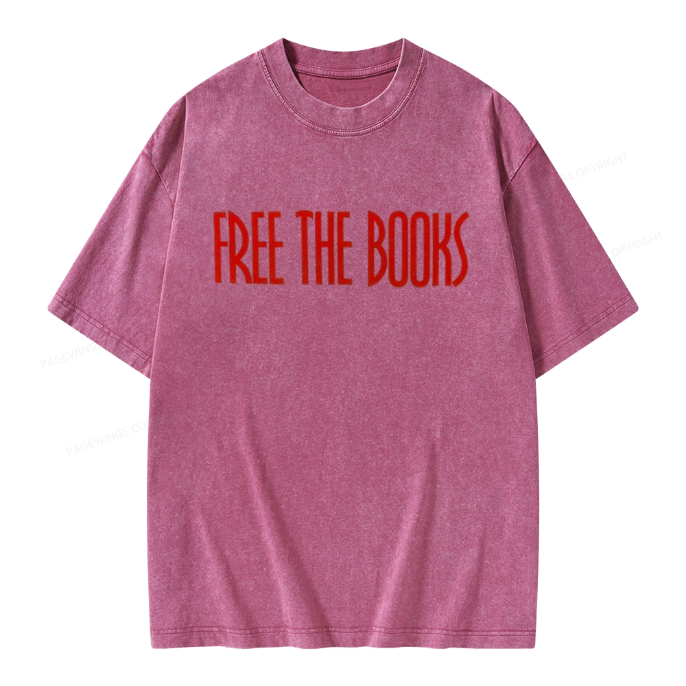 Pagewings Free The Books Unisex Washed T-shirt