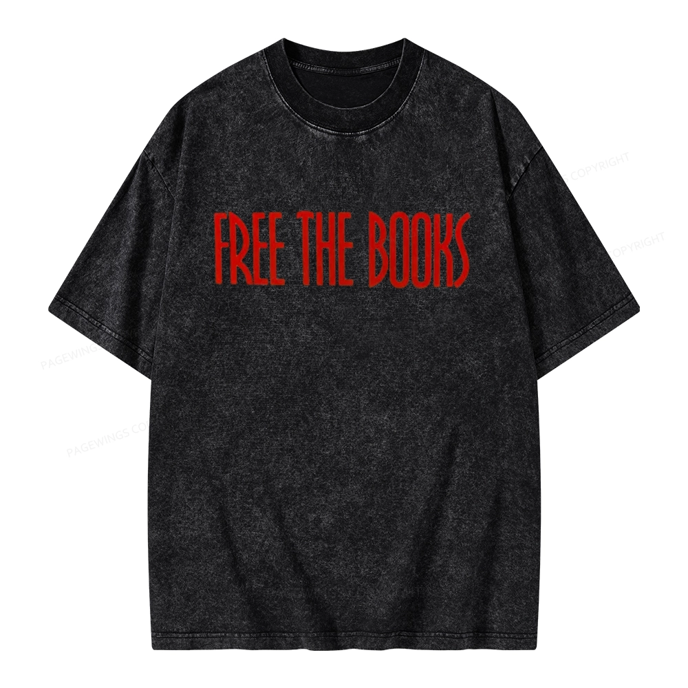 Pagewings Free The Books Unisex Washed T-shirt