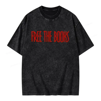 Pagewings Free The Books Unisex Washed T-shirt