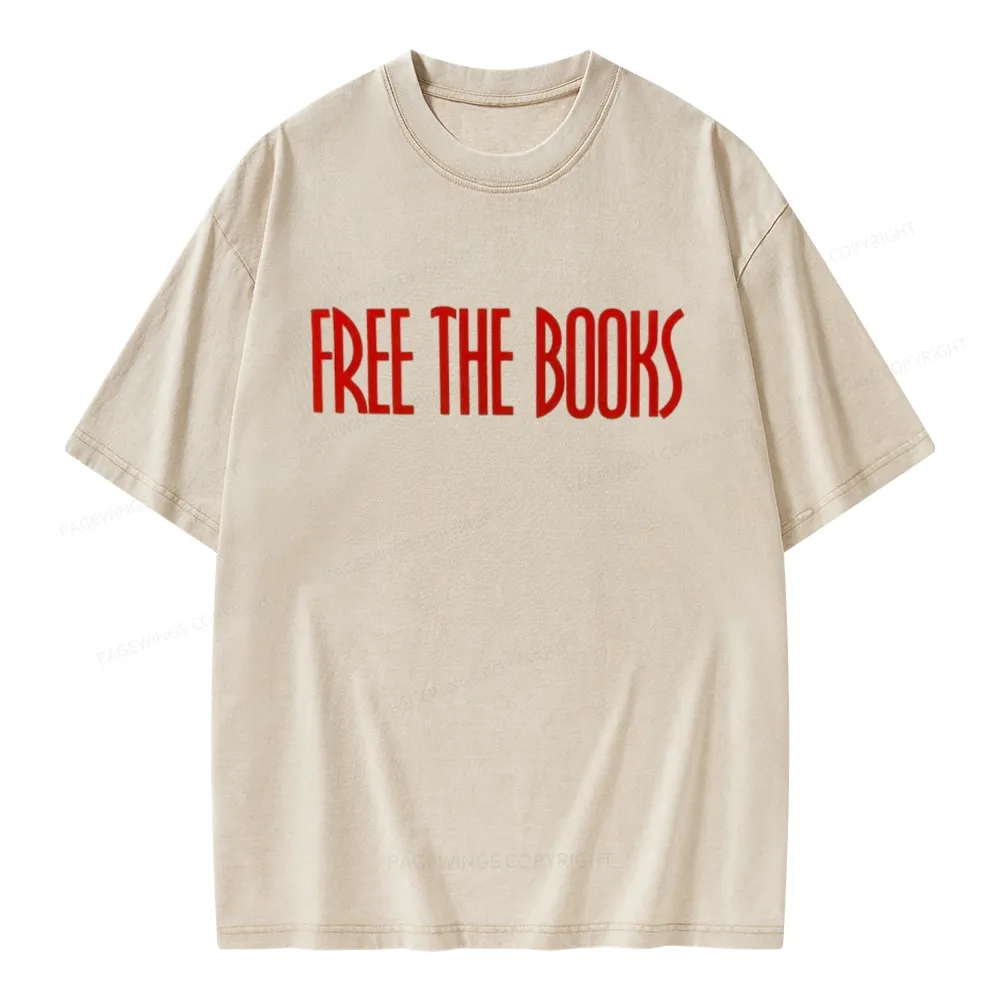 Pagewings Free The Books Unisex Washed T-shirt