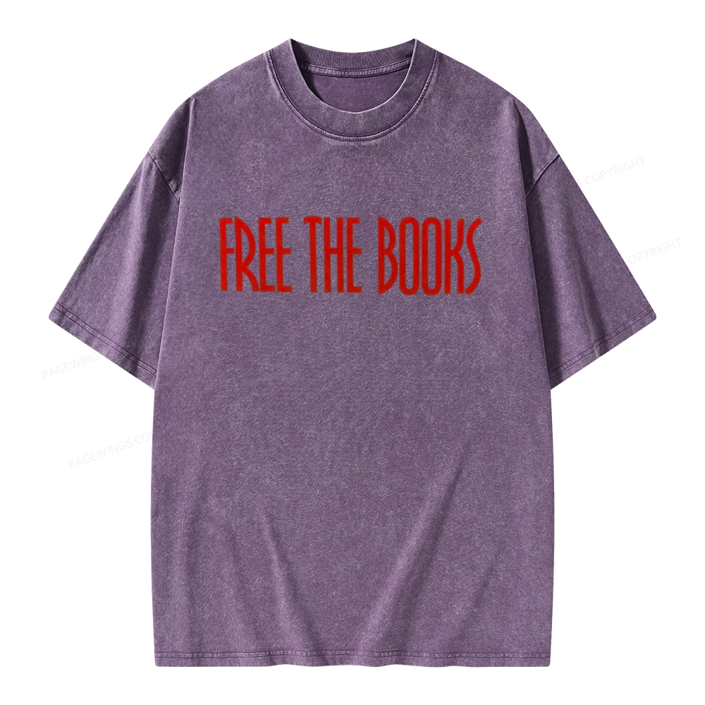 Pagewings Free The Books Unisex Washed T-shirt